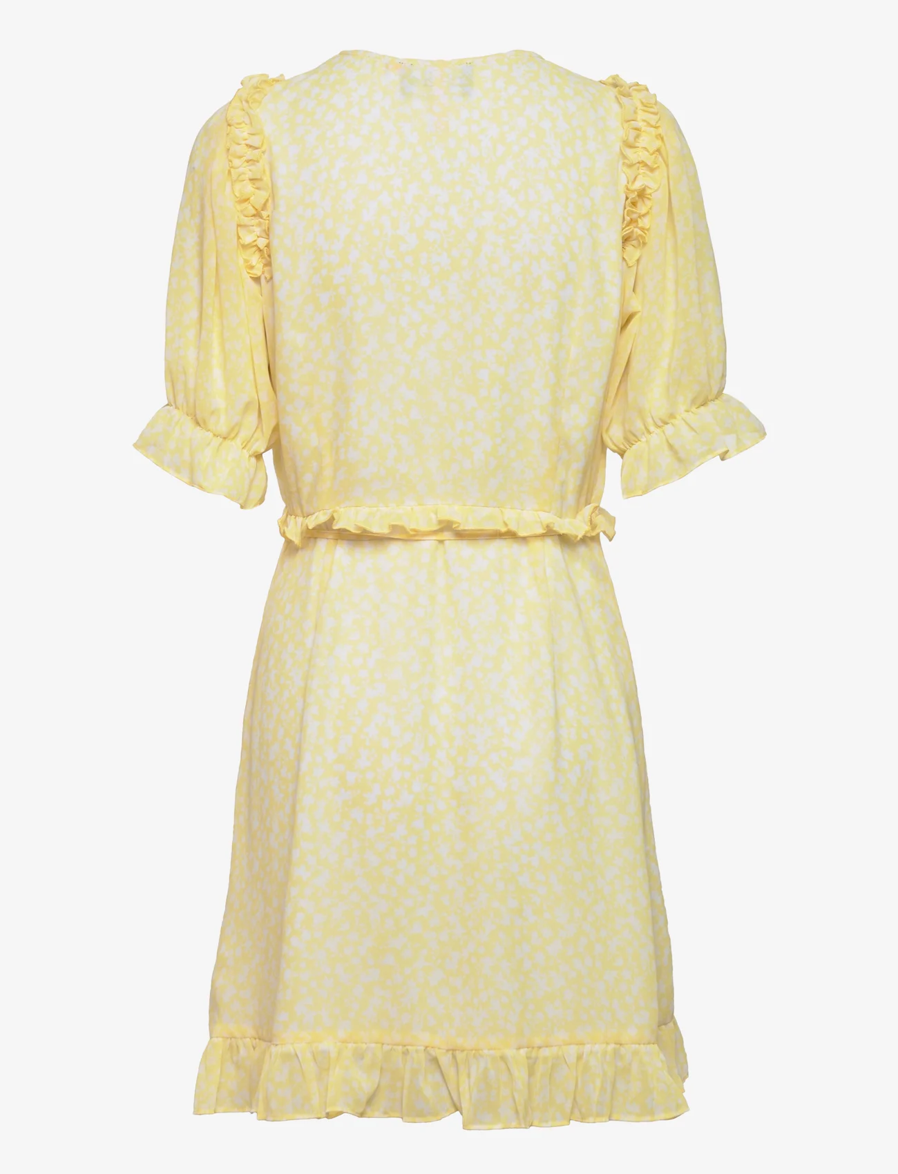 Cras - Haleycras Wrap Dress - slå-om-kjoler - flora yellow - 1