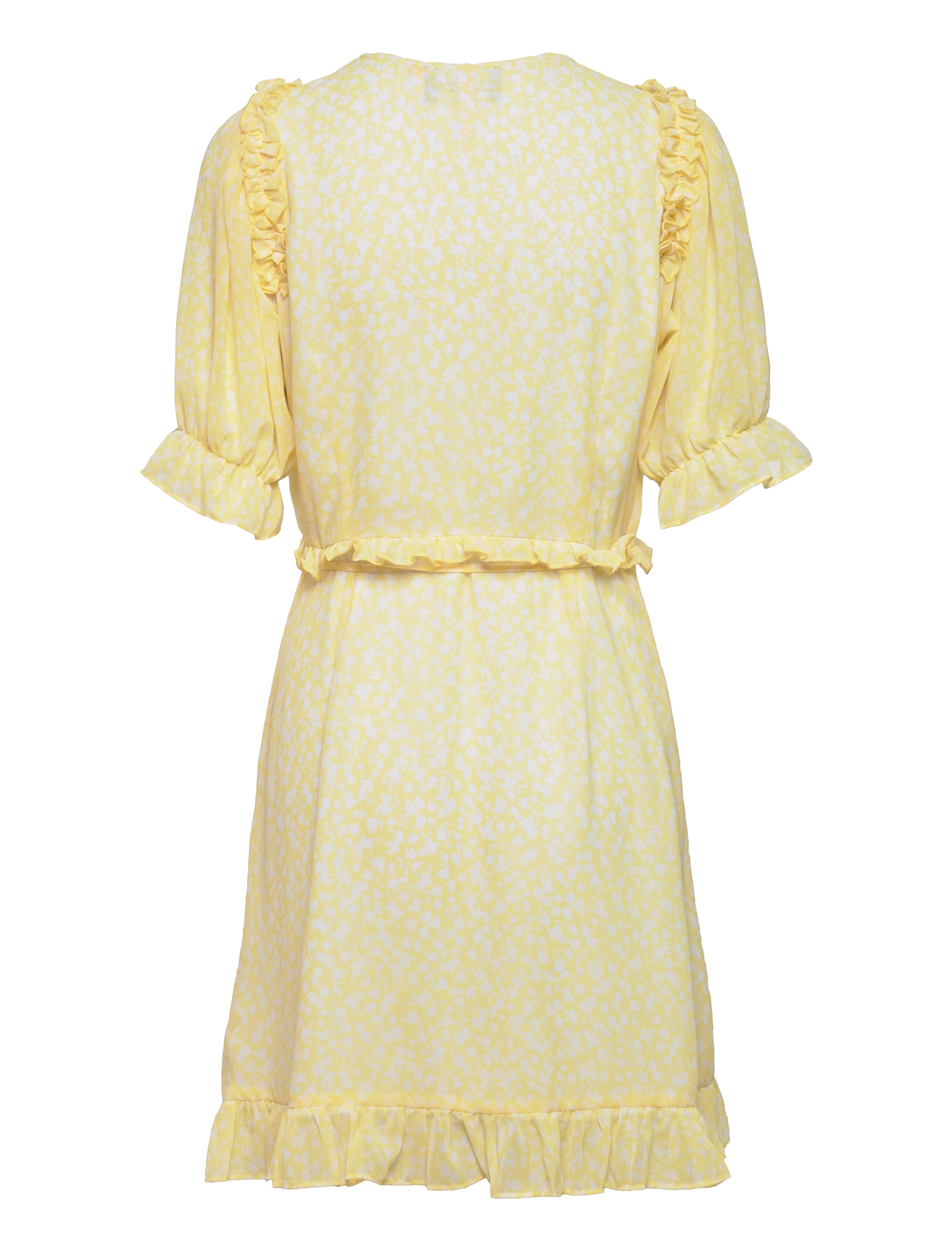 crās - Haleycras Wrap Dress - slå-om-kjoler - flora yellow - 1