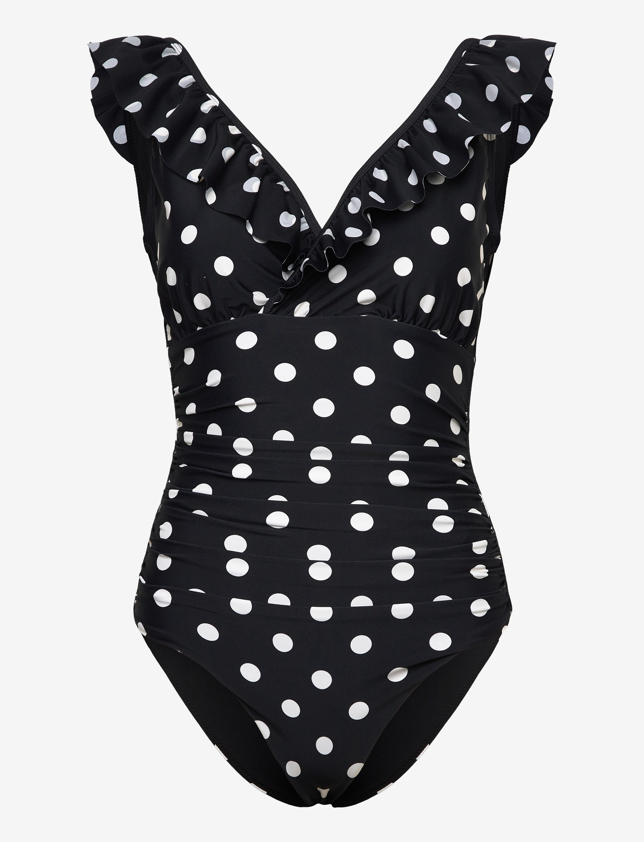 crās - Agnescras Swimsuit - badedragter - black white dot - 0