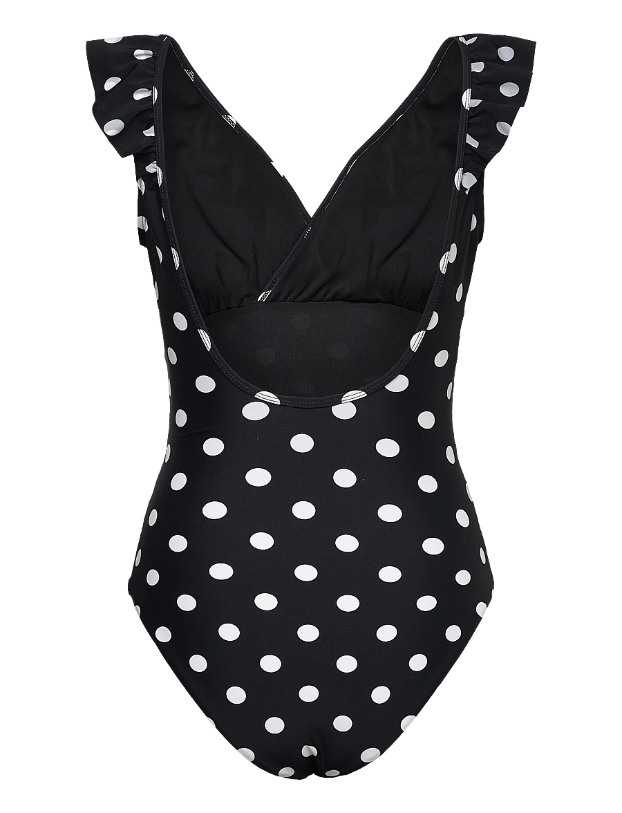 crās - Agnescras Swimsuit - baddräkter - black white dot - 1