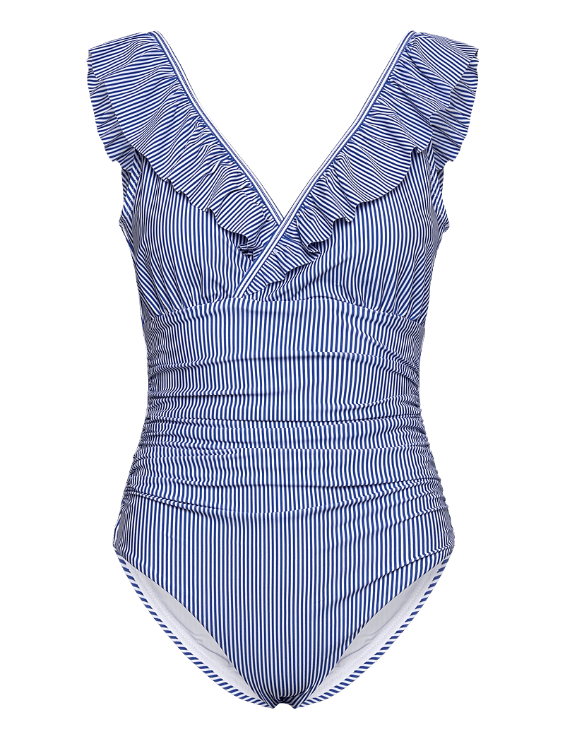 crās - Agnescras Swimsuit - baddräkter - pinstripe blue - 1