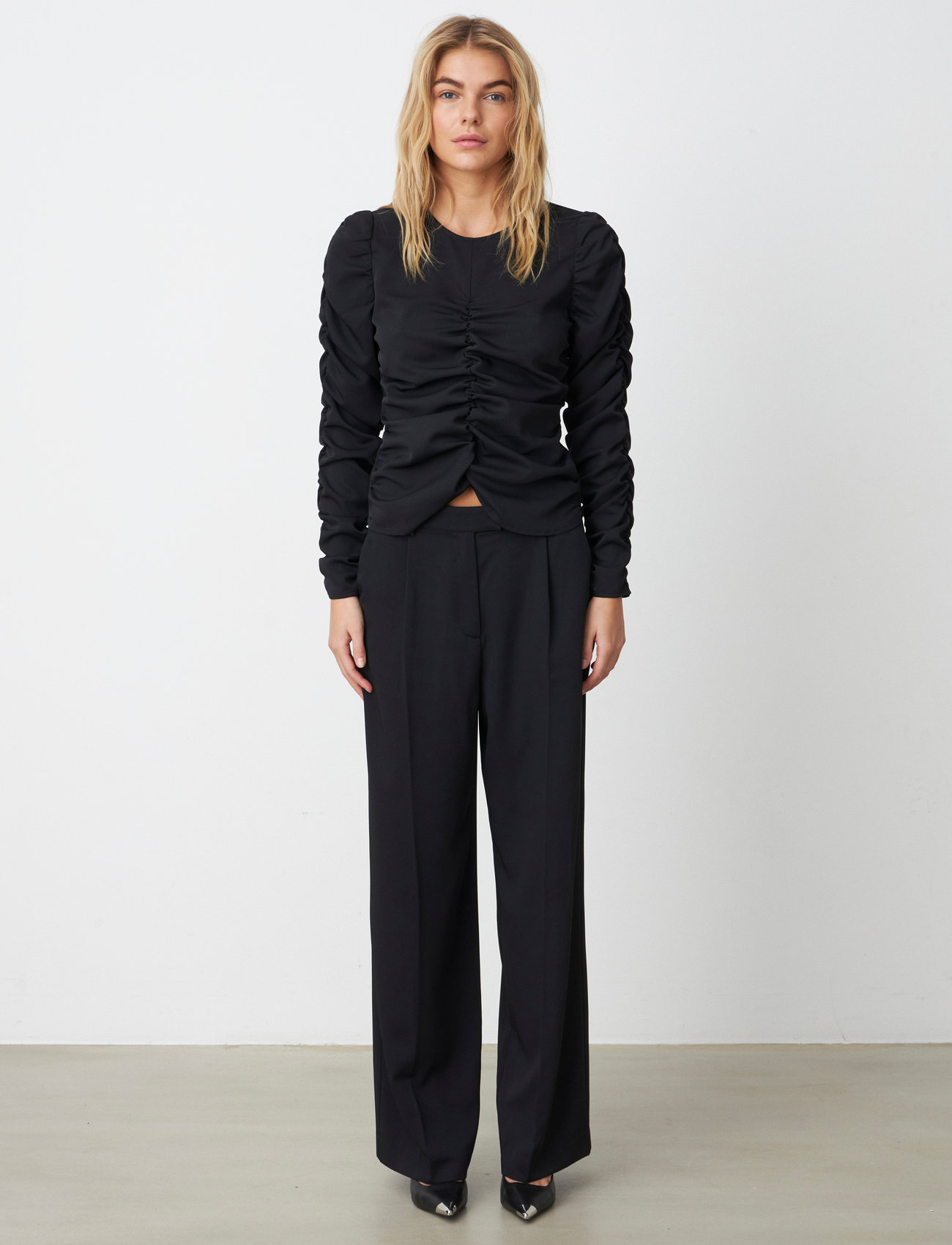 Cras - Nancycras Blouse - long-sleeved blouses - black - 1