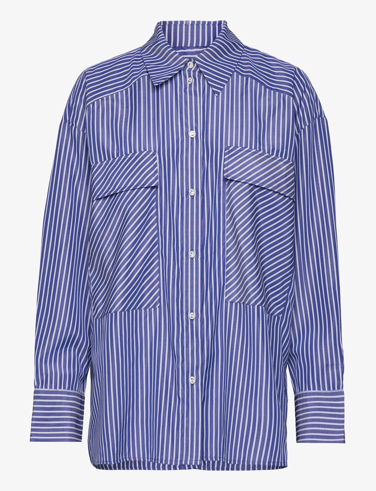 Cras - Officecras Shirt - langærmede skjorter - dark blue stripe - 0