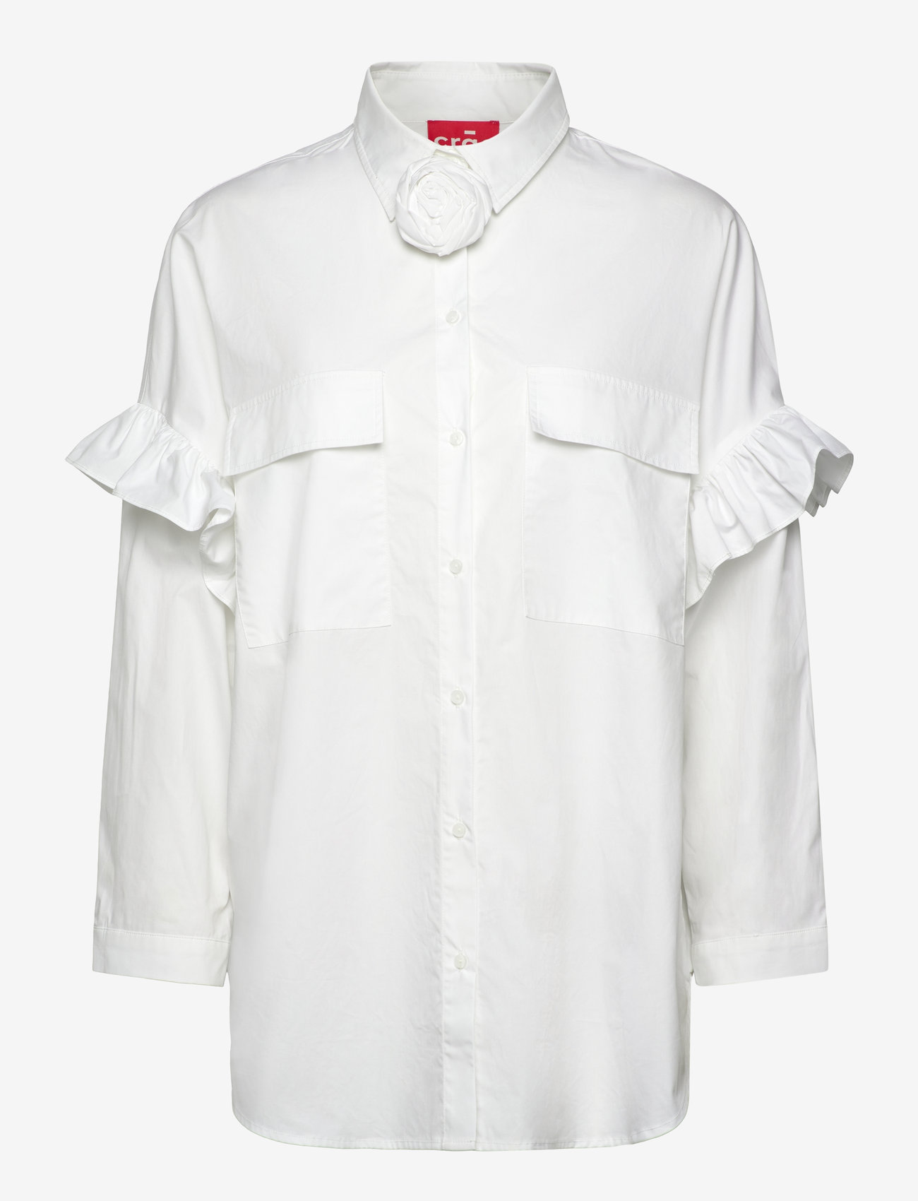 crās - Flowercras Shirt - långärmade skjortor - 1000 white - 0