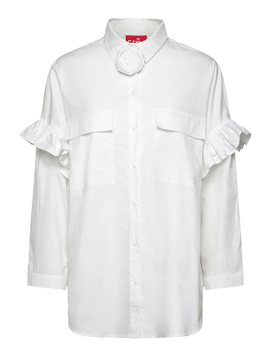 crās - Flowercras Shirt - chemises à manches longues - 1000 white - 0