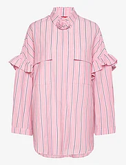 Cras - Flowercras Shirt - langermede skjorter - pink blue stripe - 0