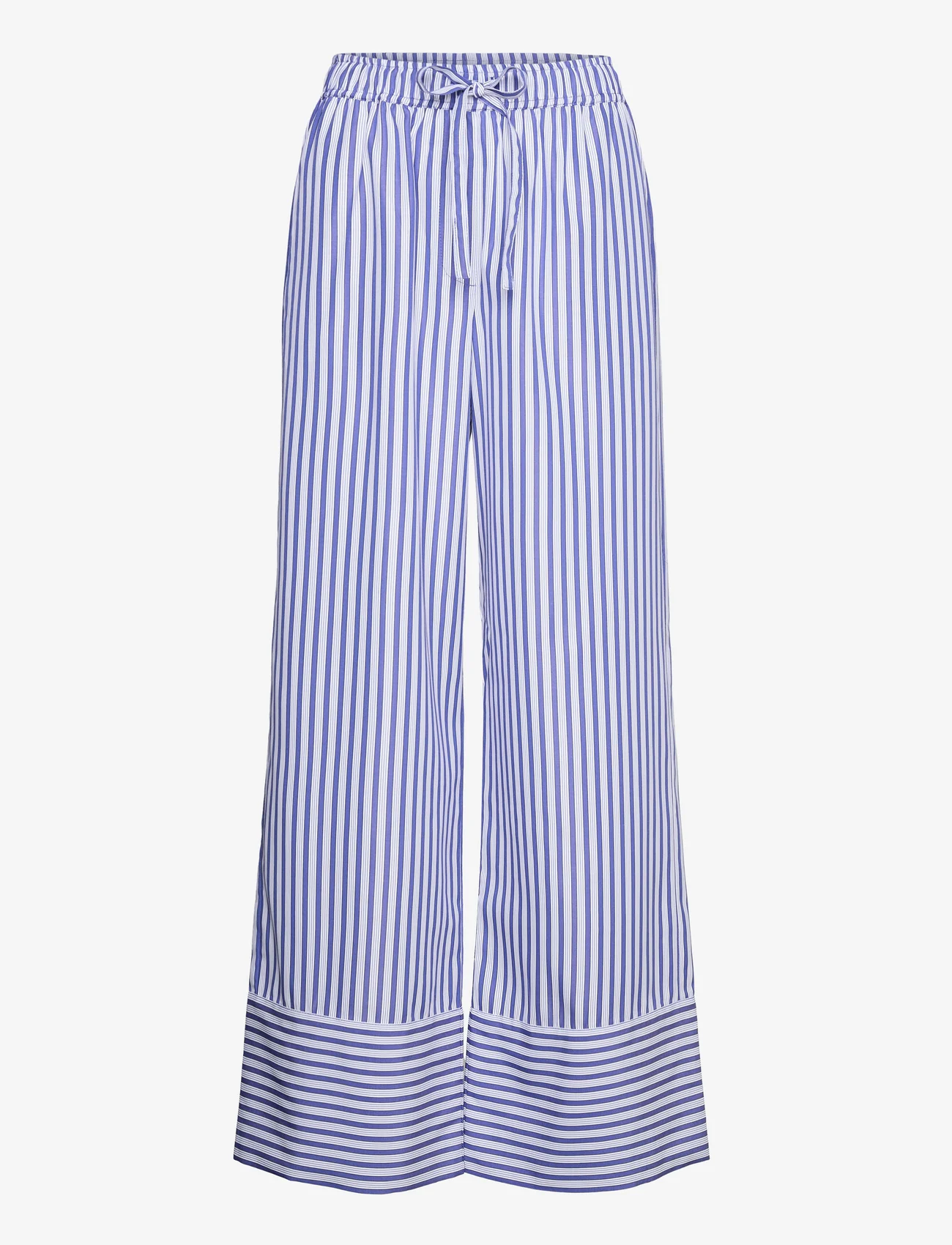 Cras - Daycras Pants - hosen mit weitem bein - dark blue stripe - 0