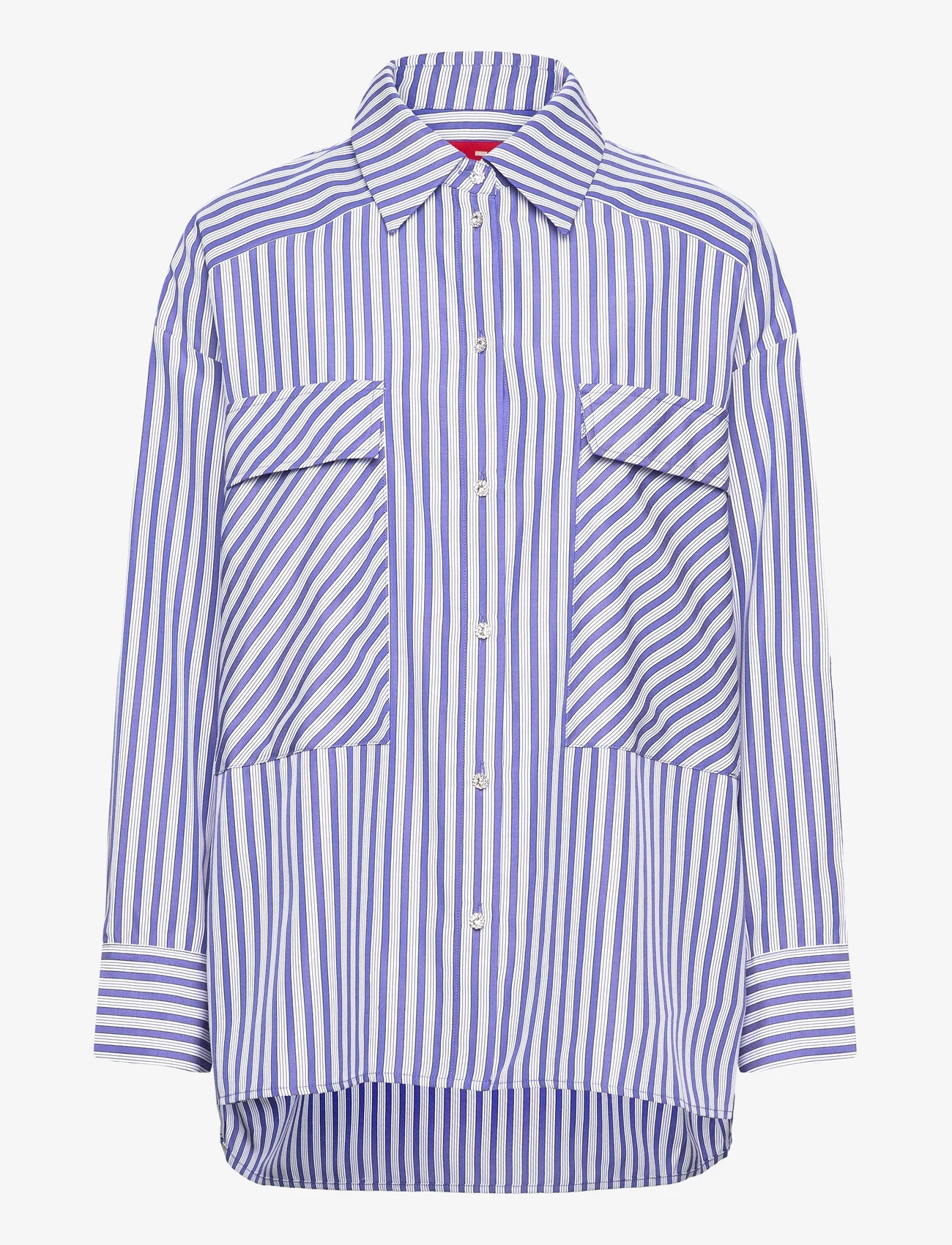 Cras - Daycras Shirt - langærmede skjorter - dark blue stripe - 0
