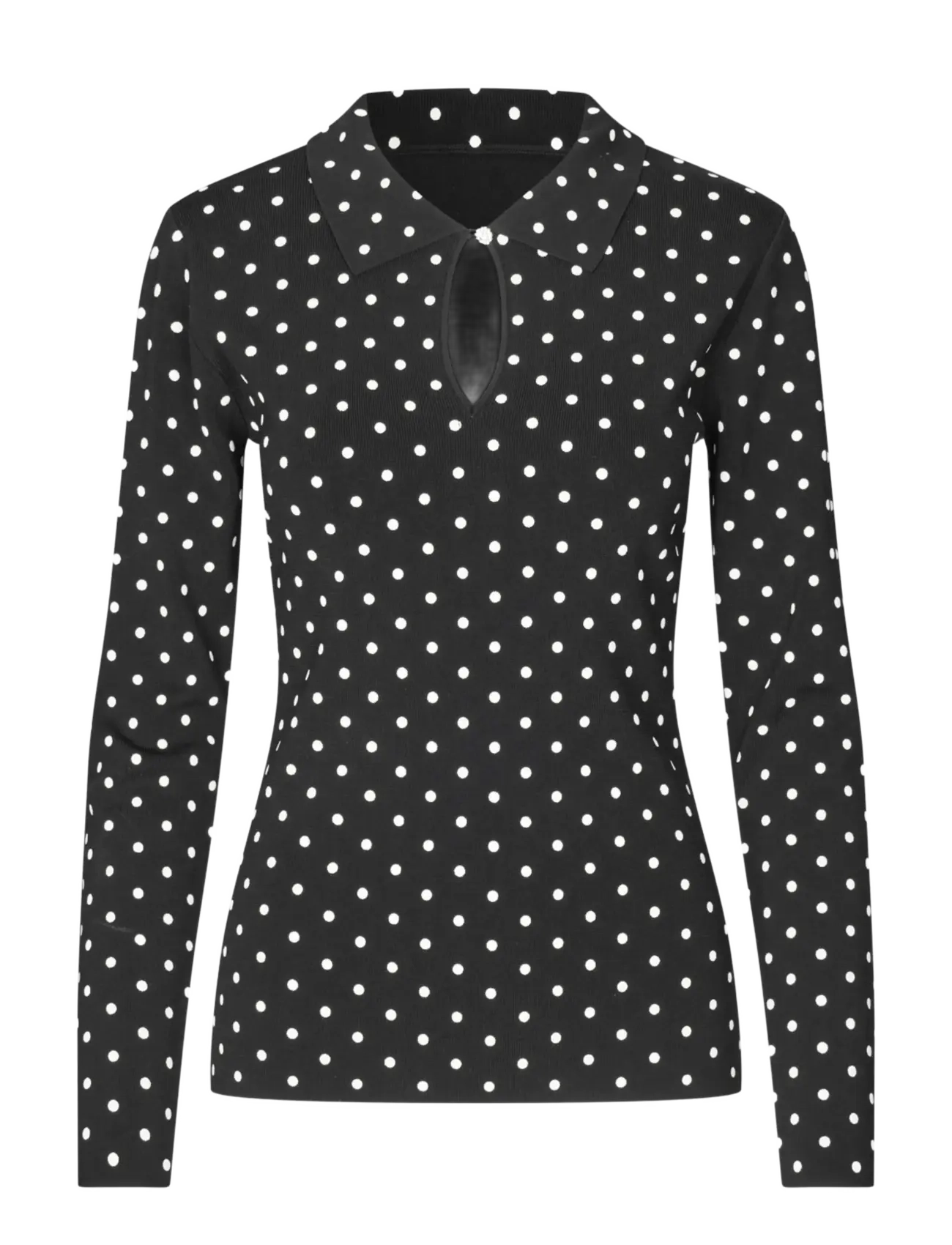 crās - Elinecras Blouse - pikkade varrukatega pluusid - black dot - 1