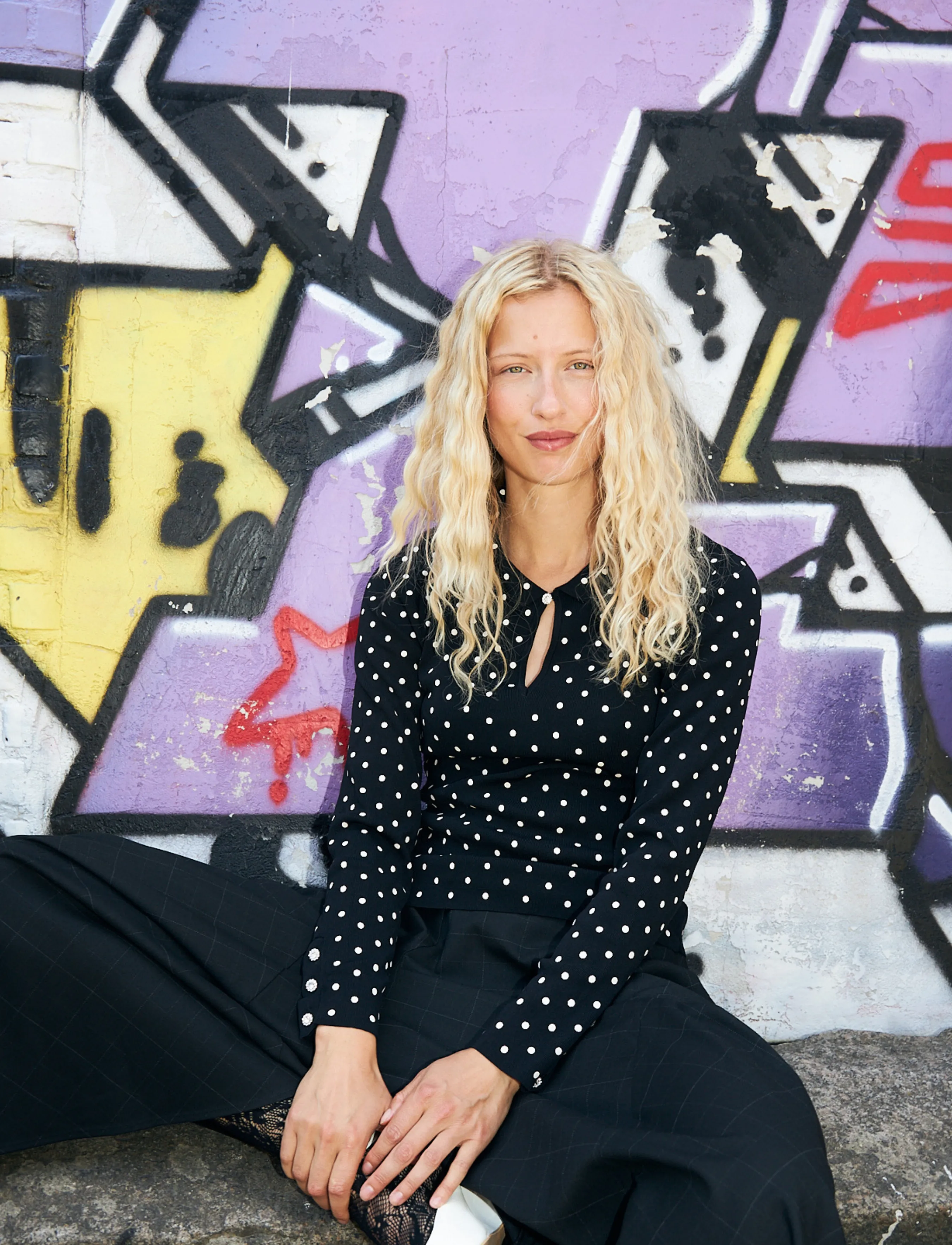 crās - Elinecras Blouse - pikkade varrukatega pluusid - black dot - 3