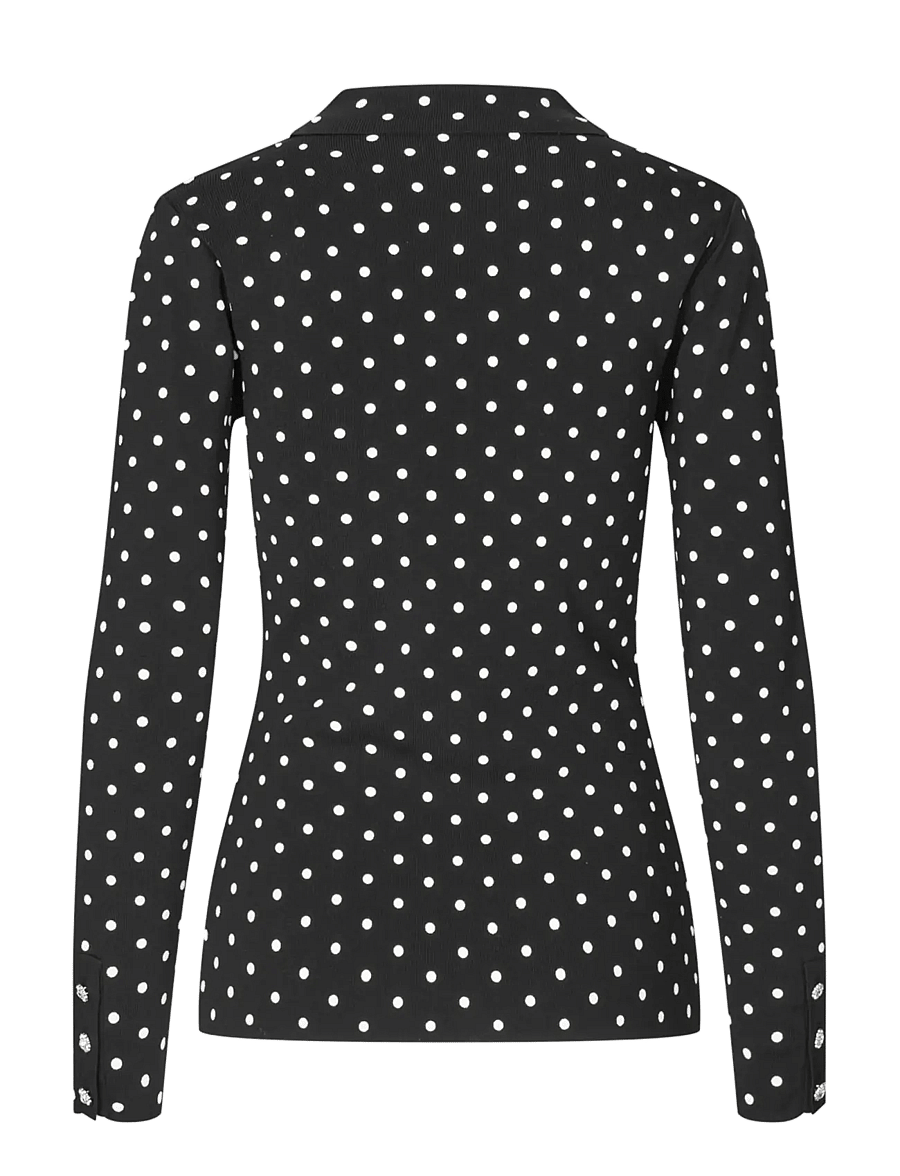 crās - Elinecras Blouse - pikkade varrukatega pluusid - black dot - 2