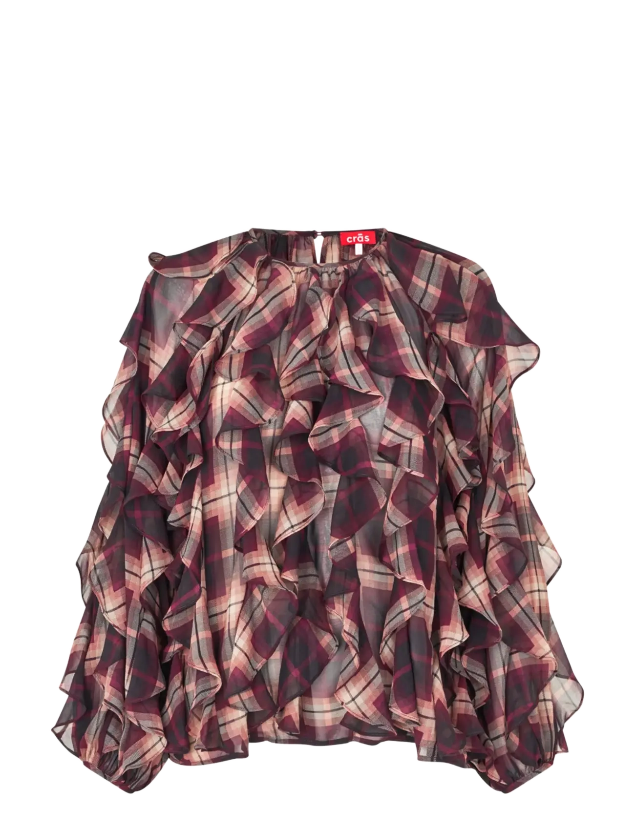 crās Ryacras Blouse - Blouses & Shirts - BORDEAUX CHECK / burgundy