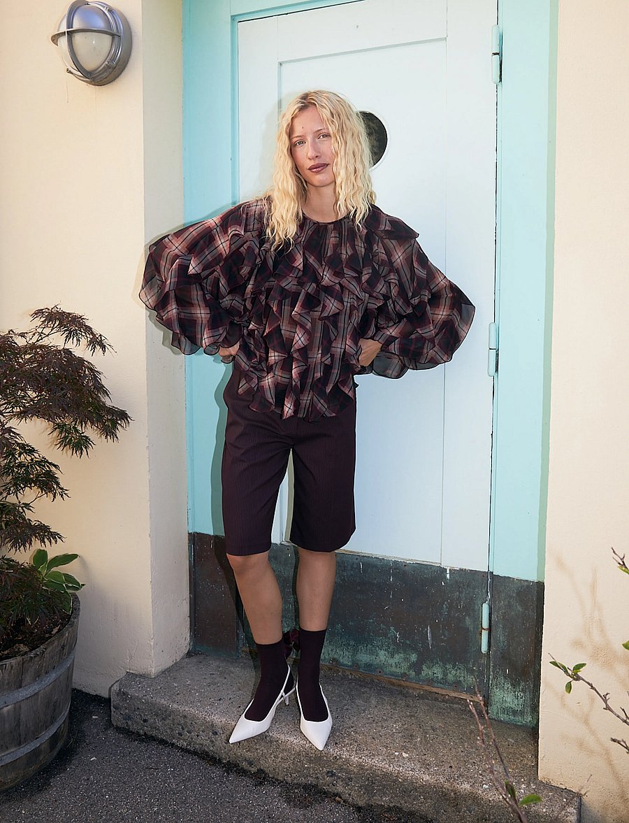 crās - Ryacras Blouse - long sleeved blouses - bordeaux check - 3