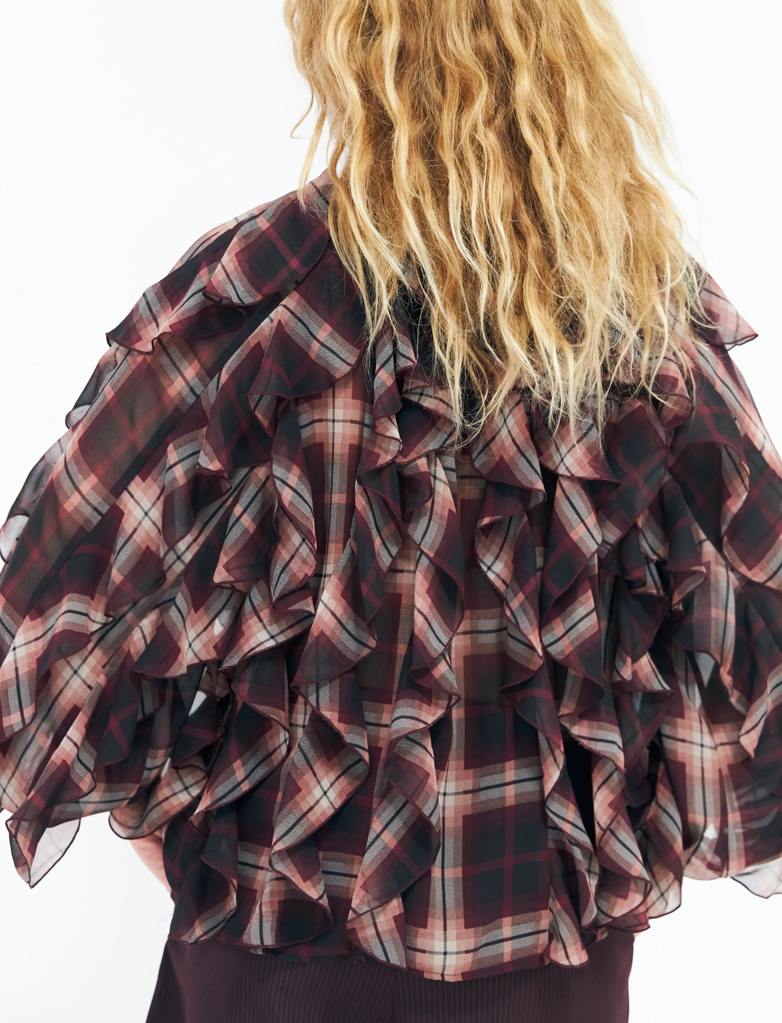 crās - Ryacras Blouse - long sleeved blouses - bordeaux check - 5