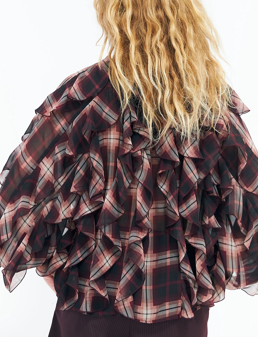 crās - Ryacras Blouse - long sleeved blouses - bordeaux check - 5