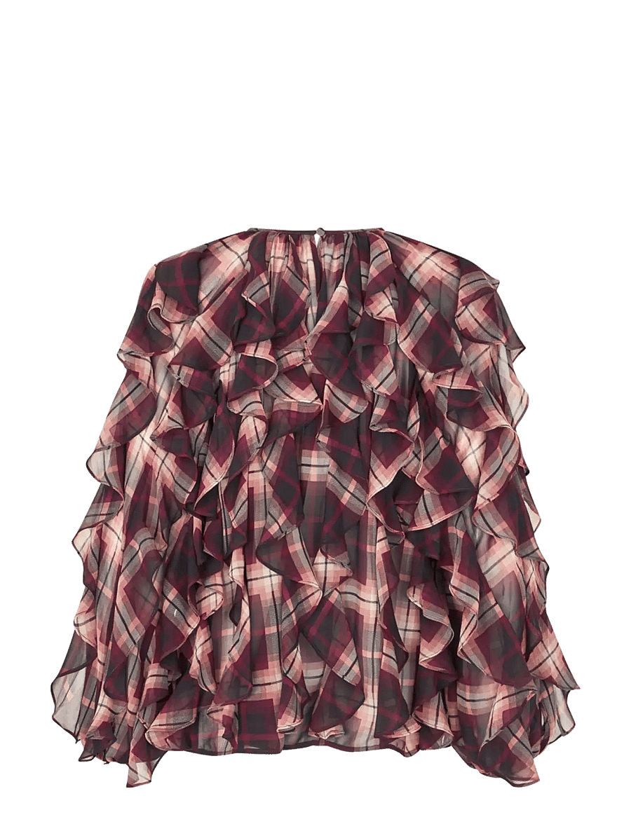 crās - Ryacras Blouse - long sleeved blouses - bordeaux check - 2