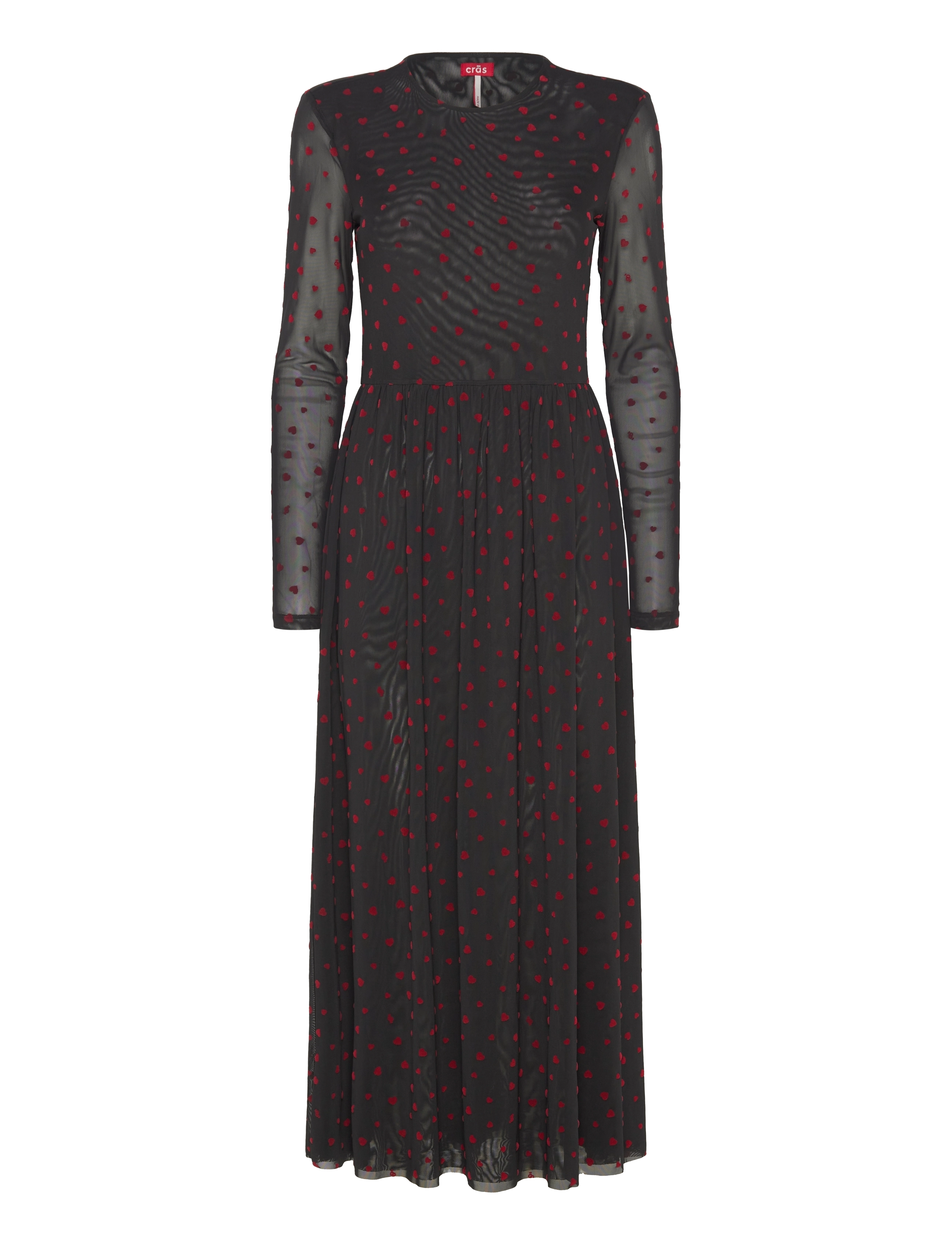 crās Jennacras Dress - Avondjurken - 4020 RED FLOCK HEART / black