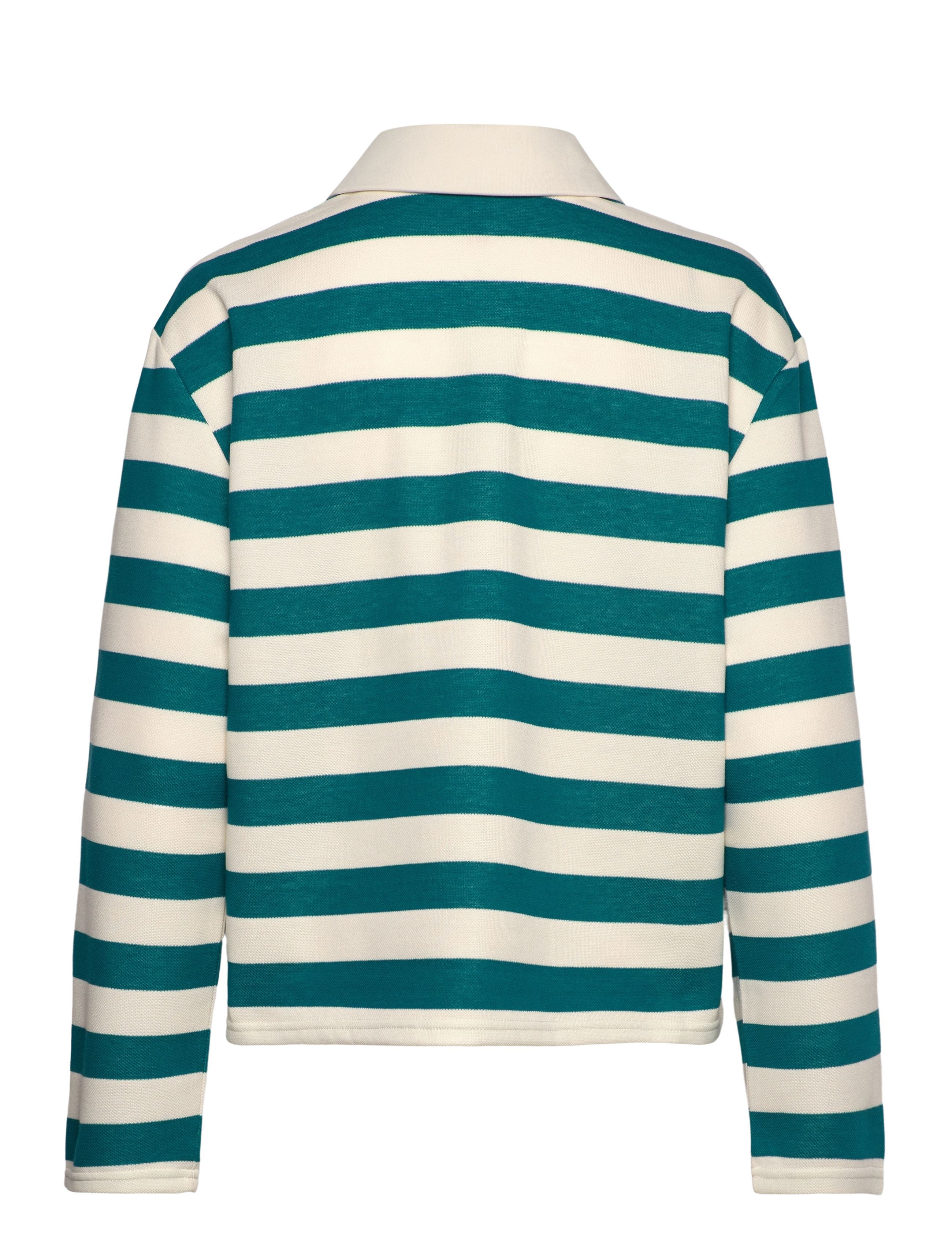 crās - Beacras Blouse - poloer - white teal stripe - 1