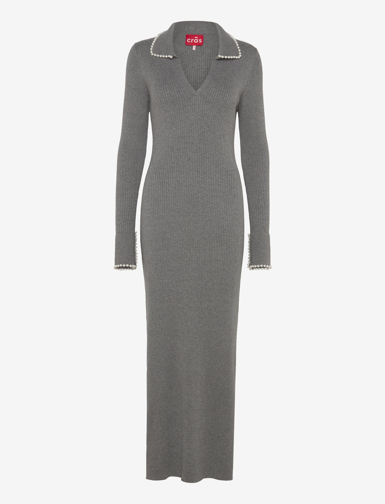 crās - Alyssacras Dress - sukienki dzianinowe - 9003 grey melange - 0