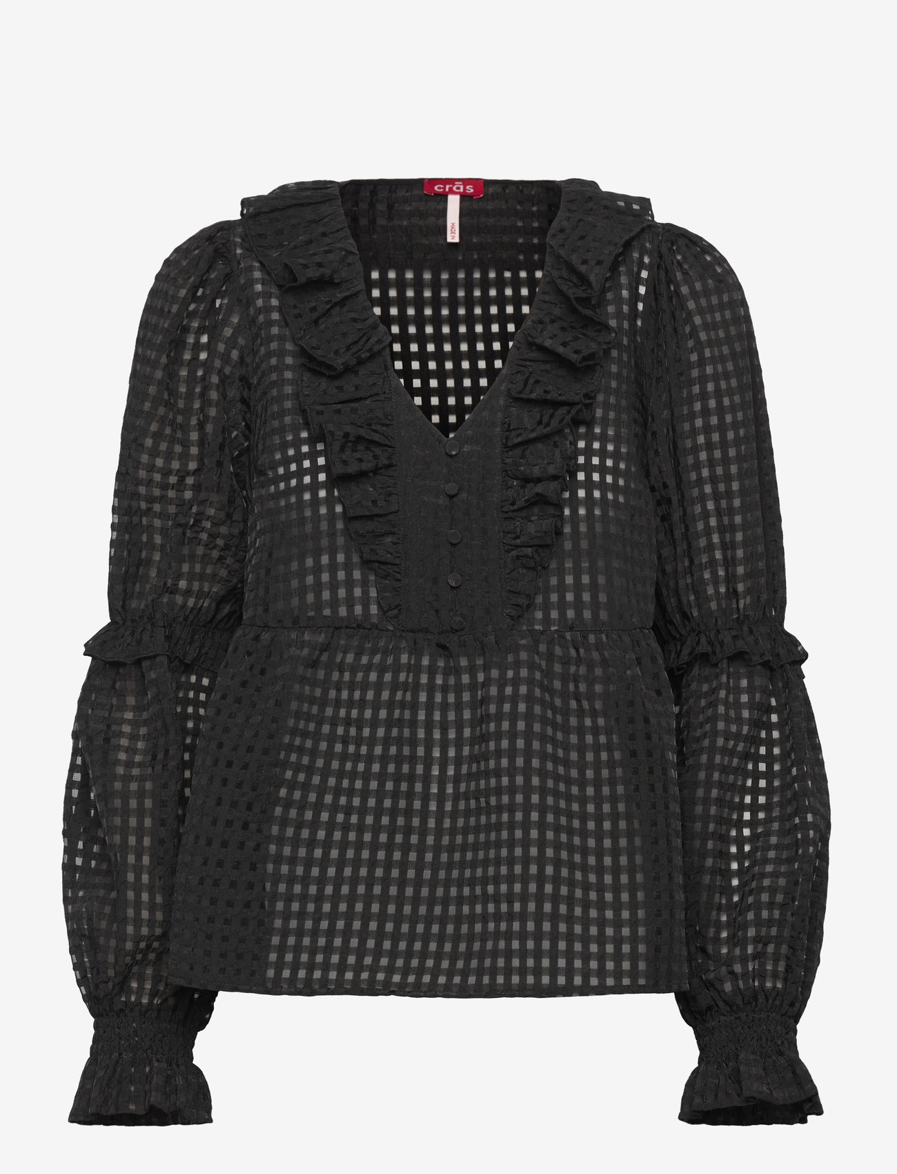 crās - Lyoncras Blouse - pitkähihaiset puserot - 9999 black - 0