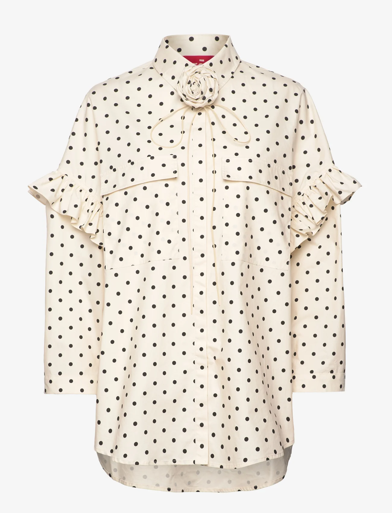 Cras - Flowercras Shirt - langærmede skjorter - black dot - 0