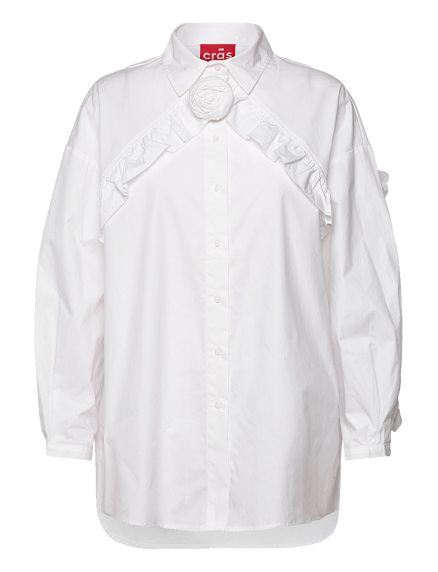 crās - Bloomingcras Shirt - langærmede skjorter - white - 0