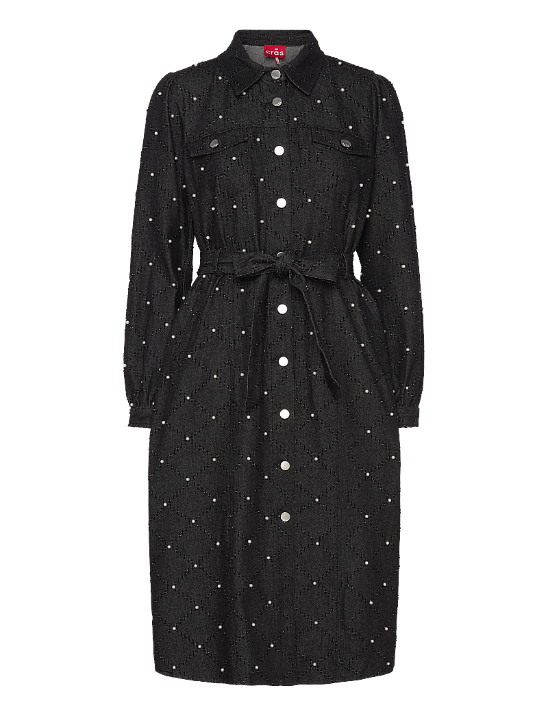 crās - Selenacras Dress - skjortklänningar - black - 0