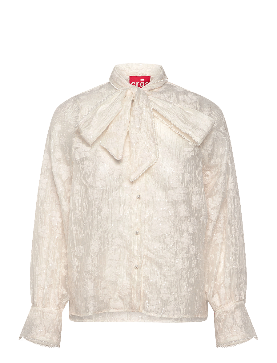 crās - Josettecras Shirt - pikkade varrukatega särgid - cream - 1