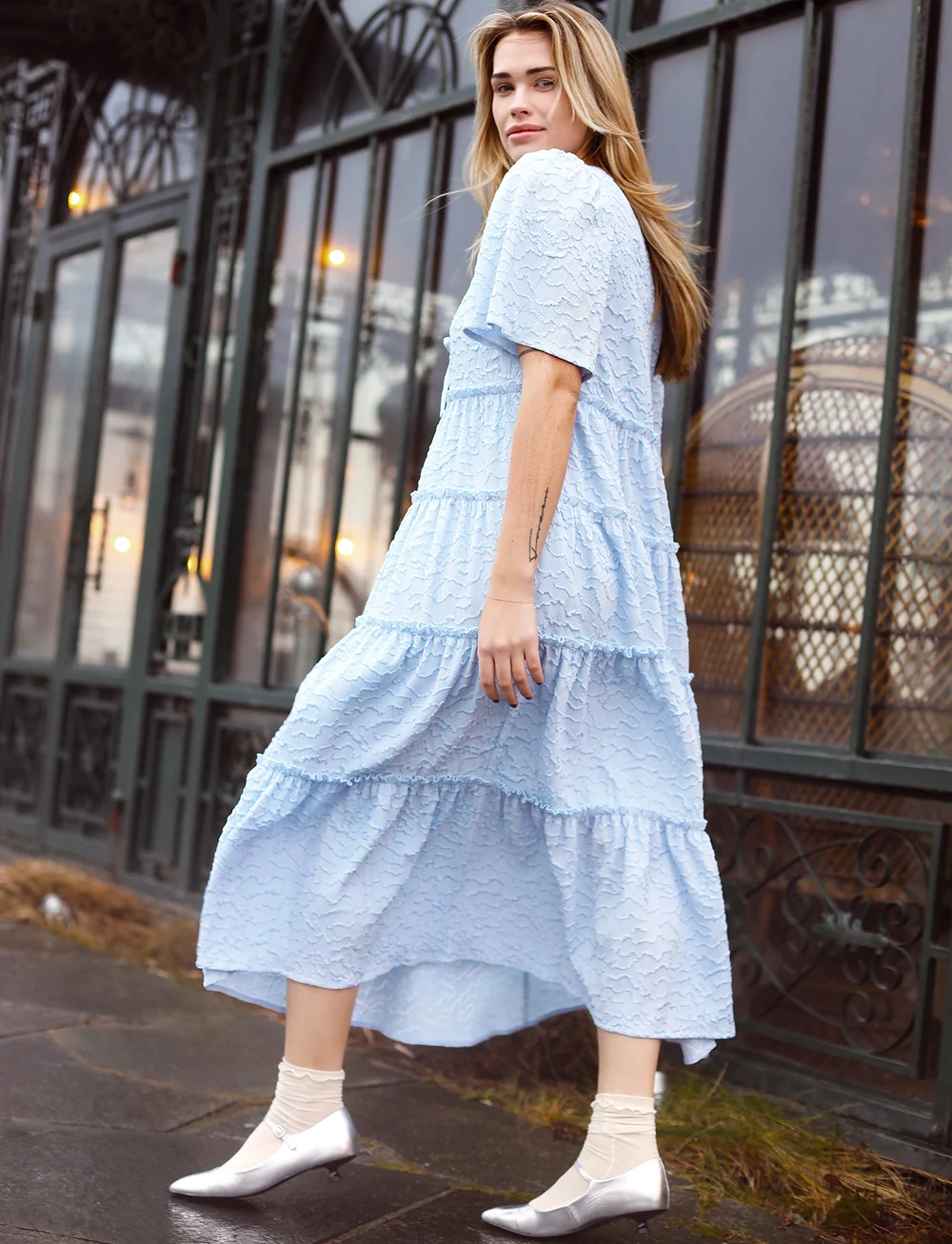 crās - Clarettecras Dress - midikleider - light blue - 3