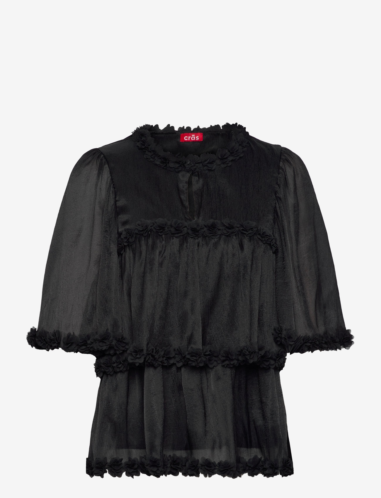 crās - Flowcras Blouse - kurzämlige blusen - black - 0