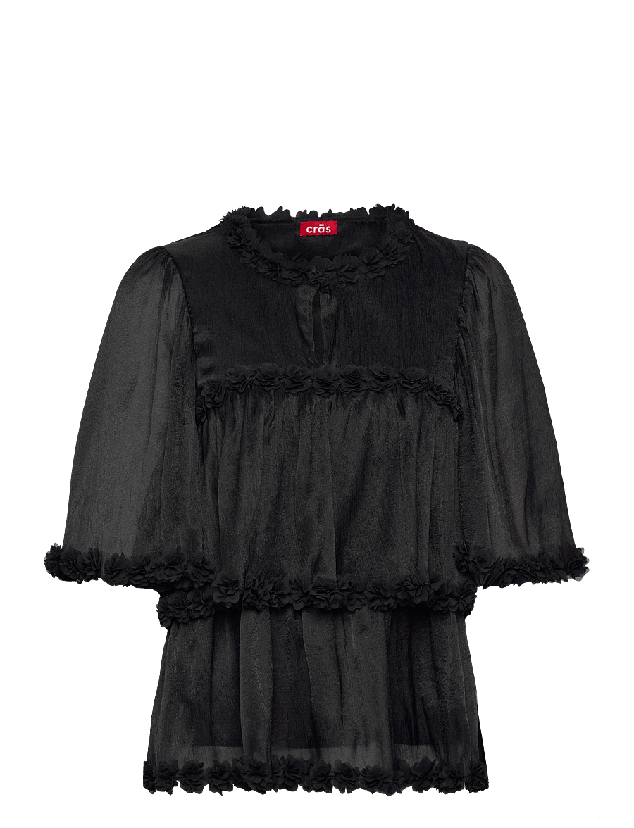 crās - Flowcras Blouse - kurzärmelige blusen - black - 1
