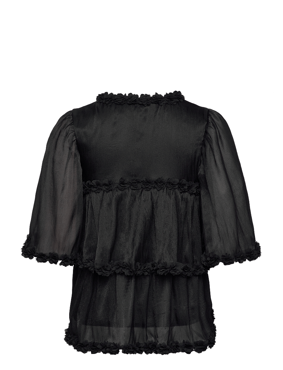 crās - Flowcras Blouse - kurzärmelige blusen - black - 2