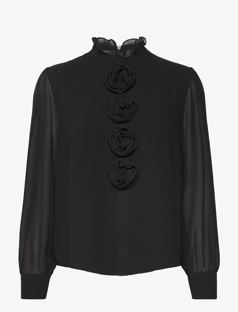 crās - Lorainecras Shirt - långärmade blusar - black - 1