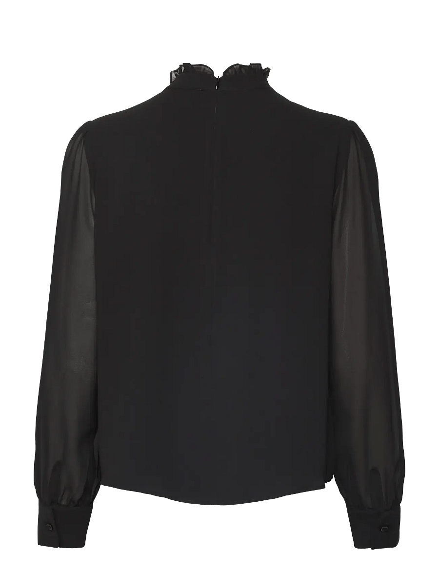 crās - Lorainecras Shirt - långärmade blusar - black - 2