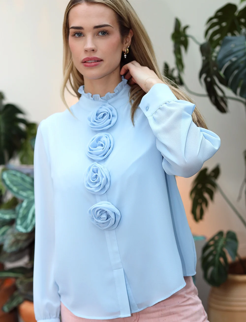 crās - Lorainecras Shirt - langärmlige blusen - dutch blue - 3