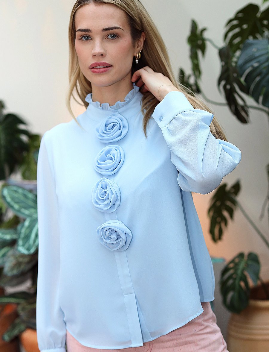 crās - Lorainecras Shirt - blouses met lange mouwen - dutch blue - 3