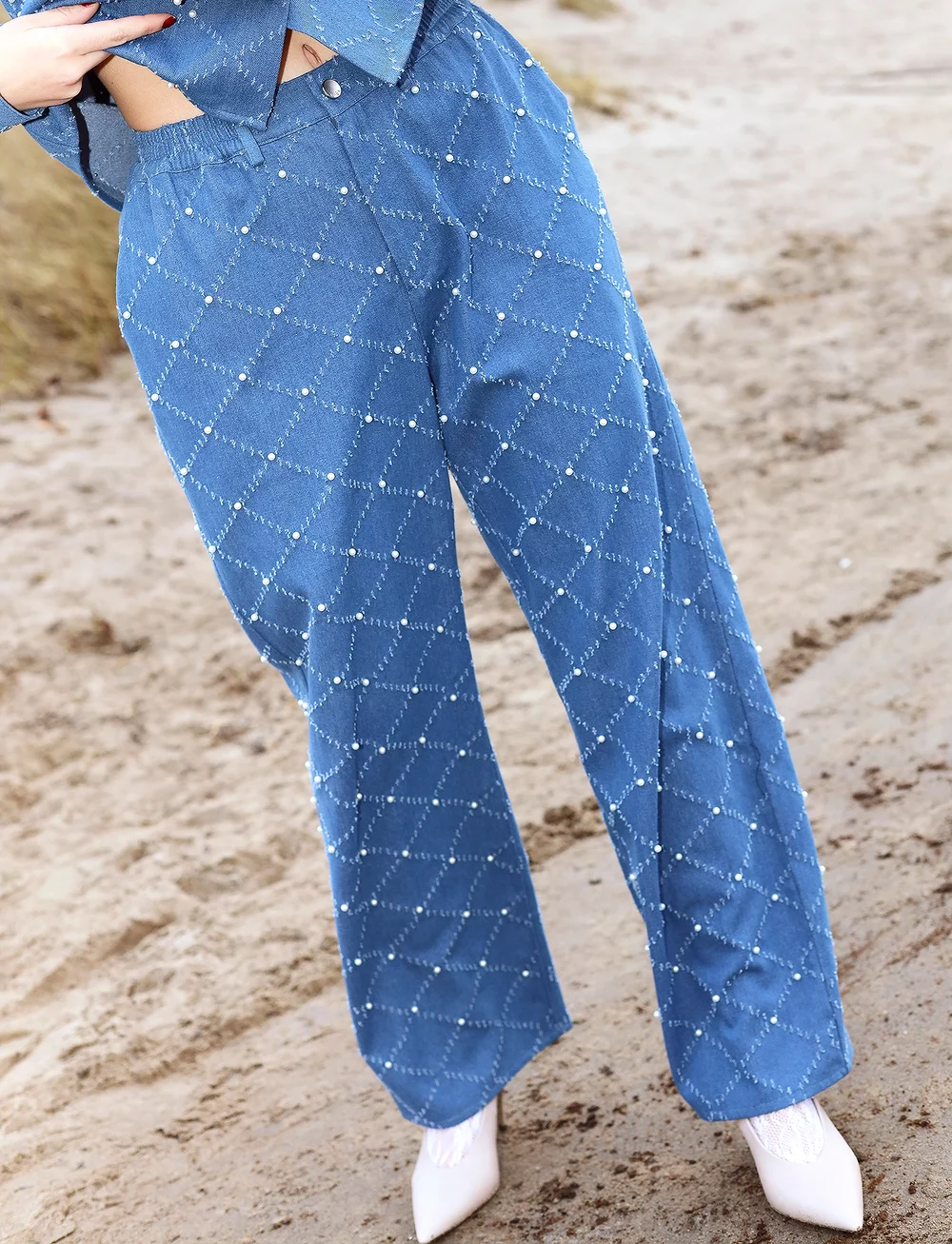 crās - Marinacras Pants - wide leg jeans - light blue - 0
