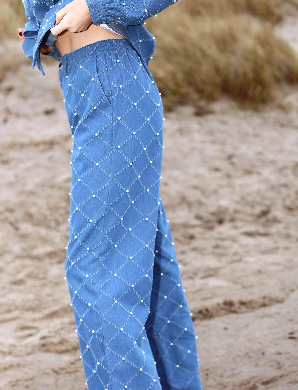 crās - Marinacras Pants - wide leg jeans - light blue - 3