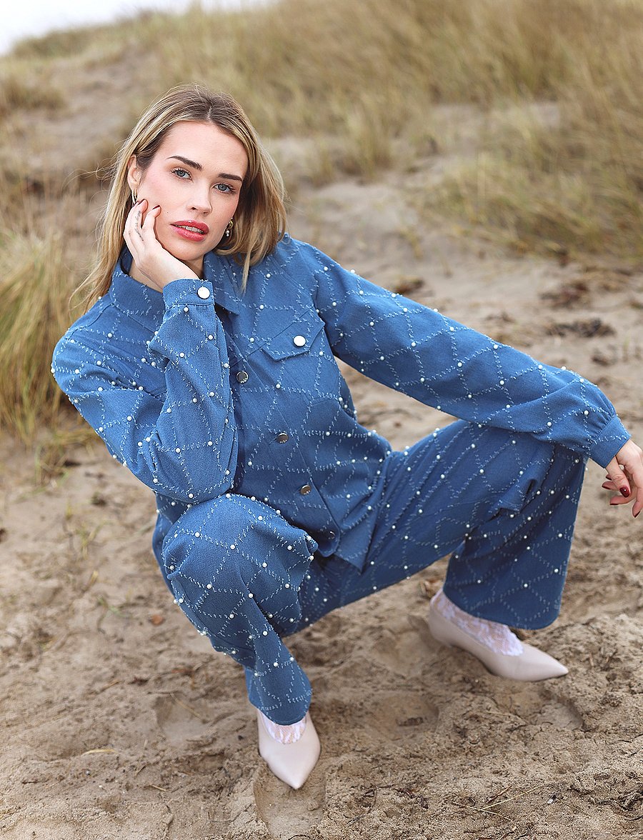 crās - Marinacras Pants - džinsi ar platām starām - light blue - 4
