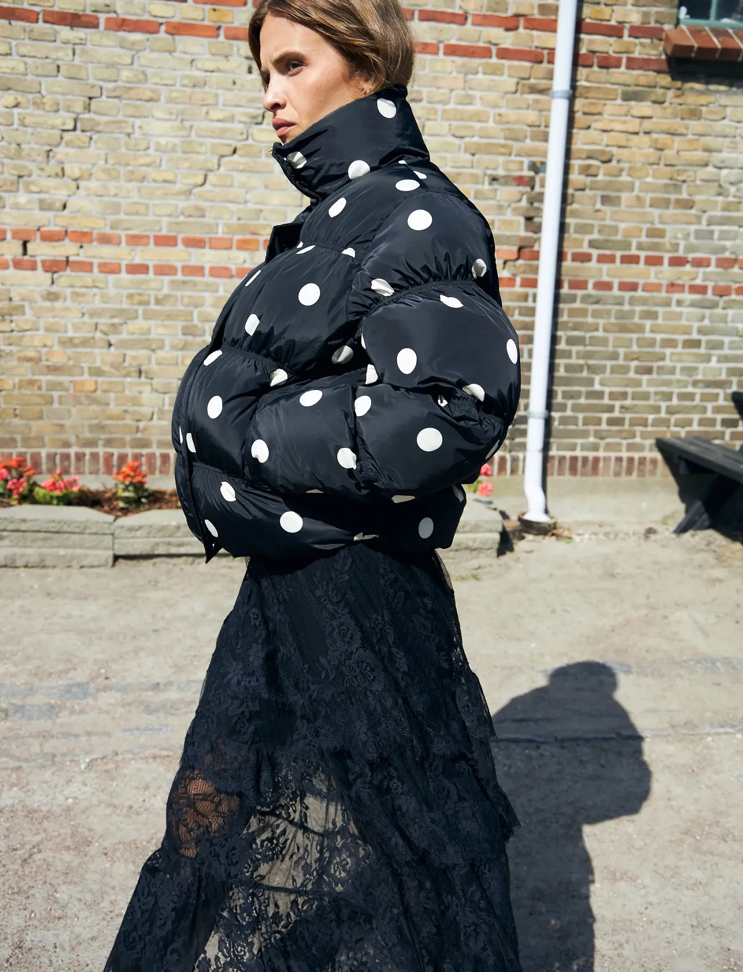 crās - Valenciacras Puffer Jacket - 8123 black white dot - 3