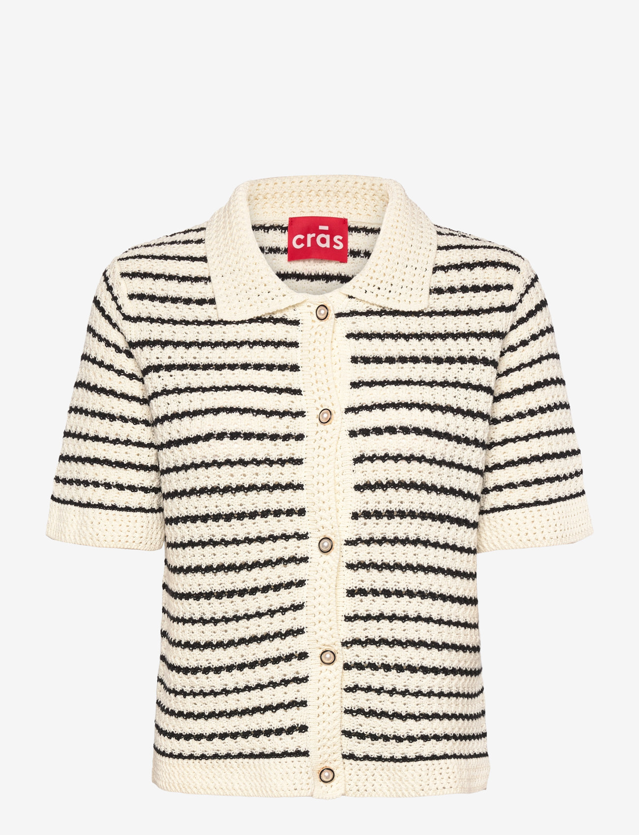 crās - Coleencras Knit Blouse - black stripe - 1