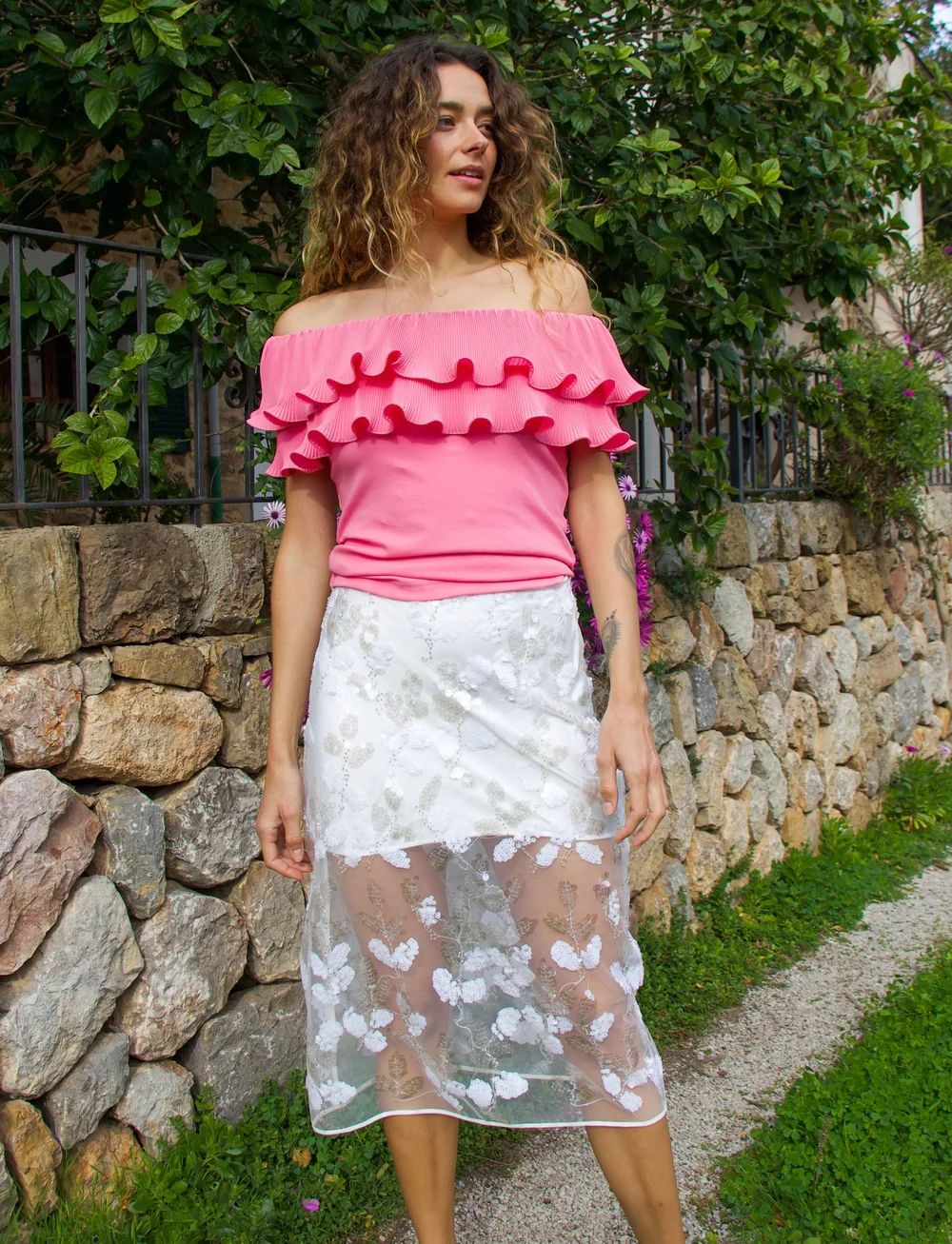 crās - Brooklyncras Skirt - midi-röcke - white - 0