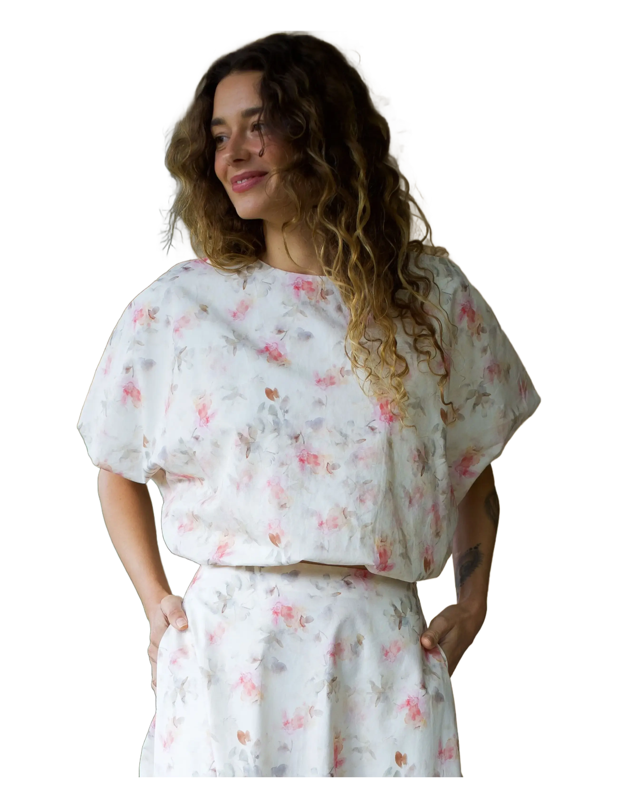 crās - Bubblecras Blouse - kortärmade blusar - faded floral - 1