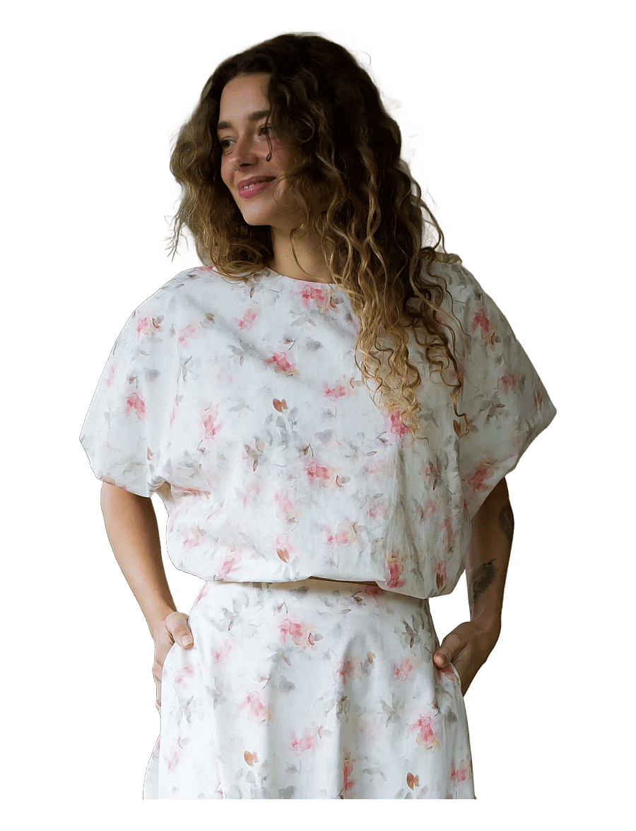 crās - Bubblecras Blouse - short-sleeved blouses - faded floral - 1
