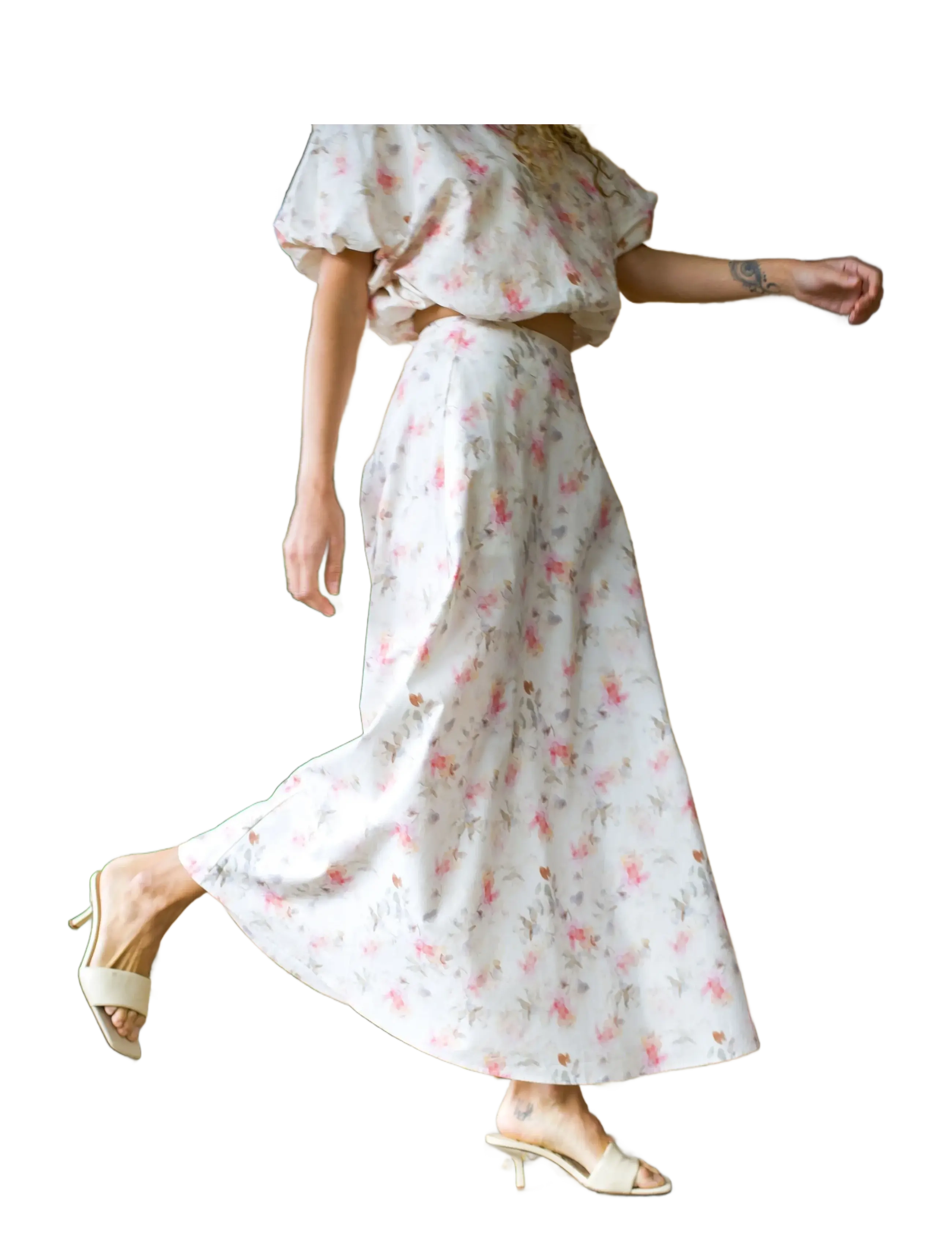 crās - Bubblecras Skirt - lange rokken - faded floral - 2