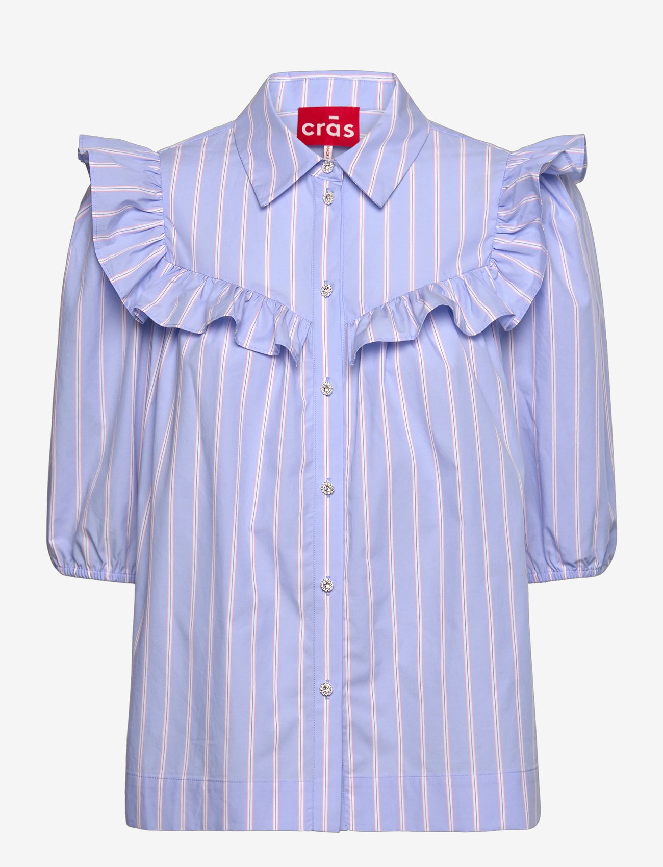 crās - Ellencras Shirt - lühikeste varrukatega särgid - blue pink stripe - 1