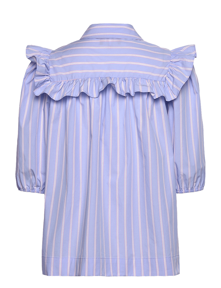 crās - Ellencras Shirt - kurzärmlige hemden - blue pink stripe - 2