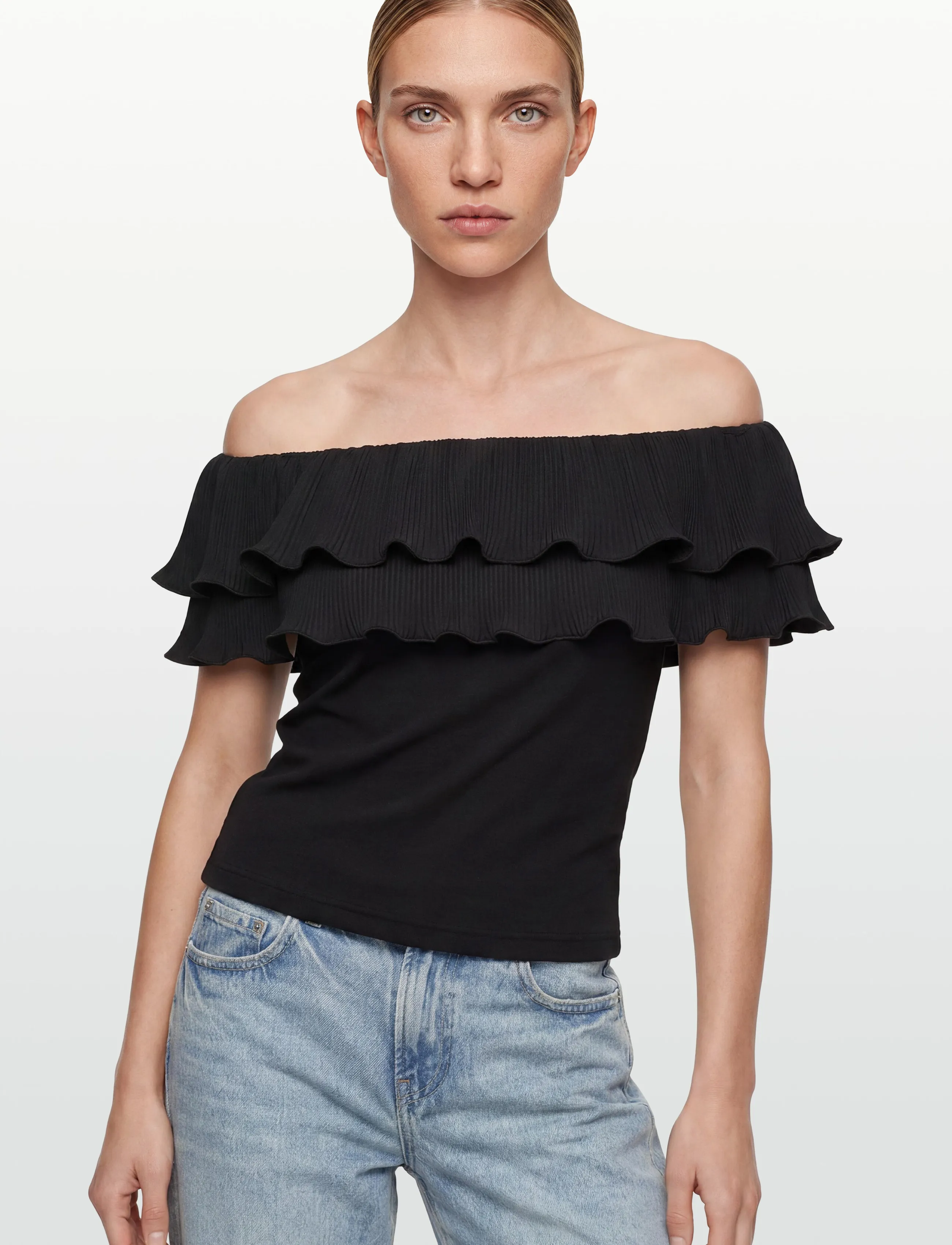 crās - Flouncecras Top - Ärmellose blusen - black - 4