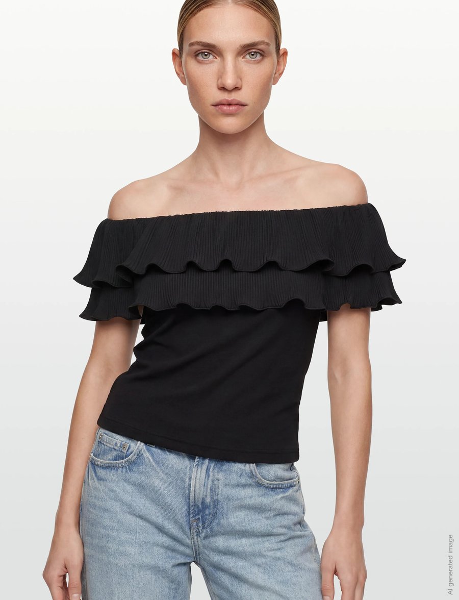 crās - Flouncecras Top - Ärmlösa blusar - black - 4
