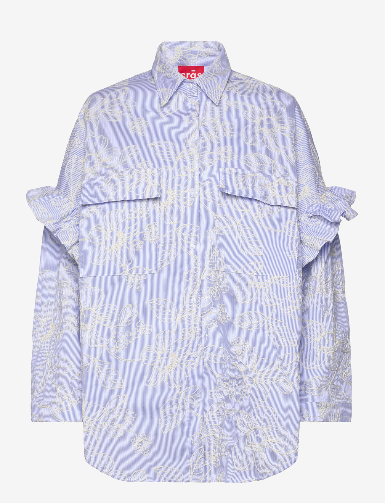 crās - Flowercras Shirt - koszule z długimi rękawami - blue blossom stripe - 1